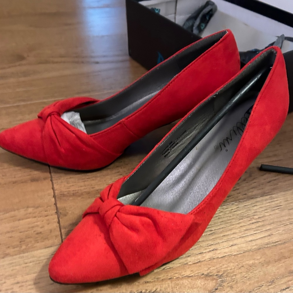 Beautiful Red Suede Heels